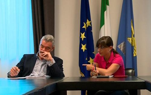 Paolo Panontin (Assessore regionale Autonomie locali e Coordinamento riforme) e Debora Serracchiani (presidente Friuli Venezia Giulia)  – Udine 13/07/2015